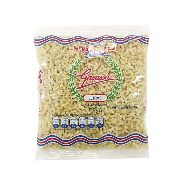 Gavassa 125gr Letras