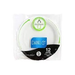 Darnel Plato Pet 23cm Blanco X12