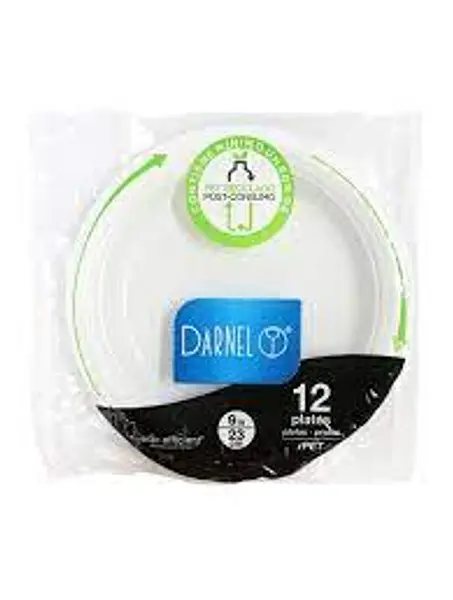 Darnel Plato Pet 23cm Blanco X12