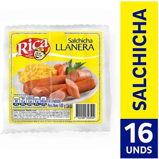 Rica Salchicha Llanera 500g X16